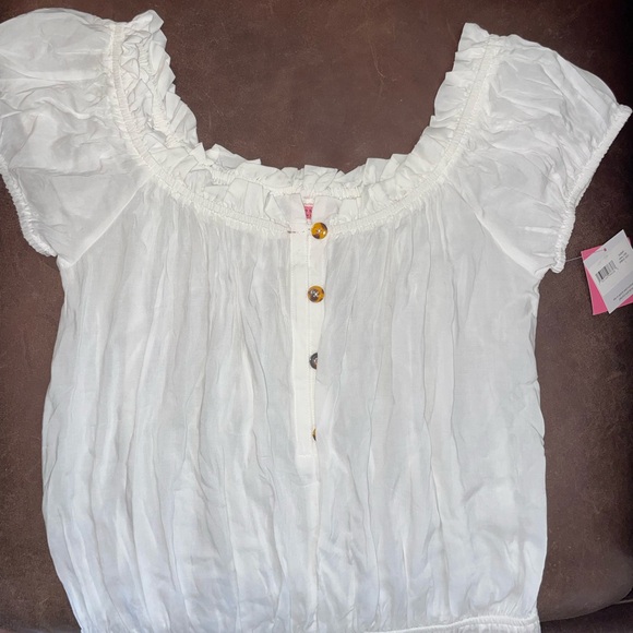 Kate Spade New York Off The Shoulder White Swim Romper - Picture 3 of 16